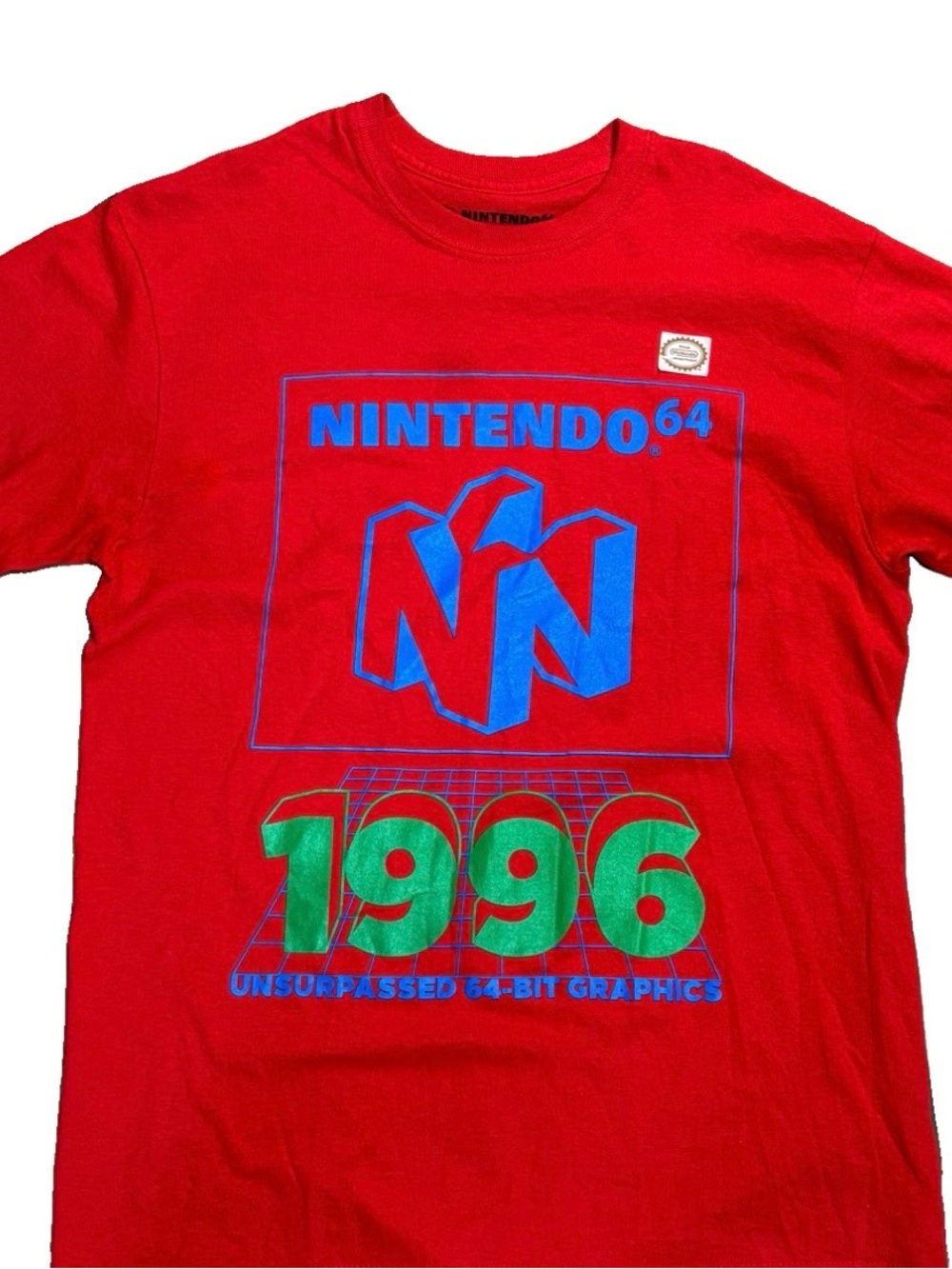 Nintendo 64 N64 Long Sleeve Graphic T-Shirt Red Retro 1996 Gaming Tee Men’s M 🔥